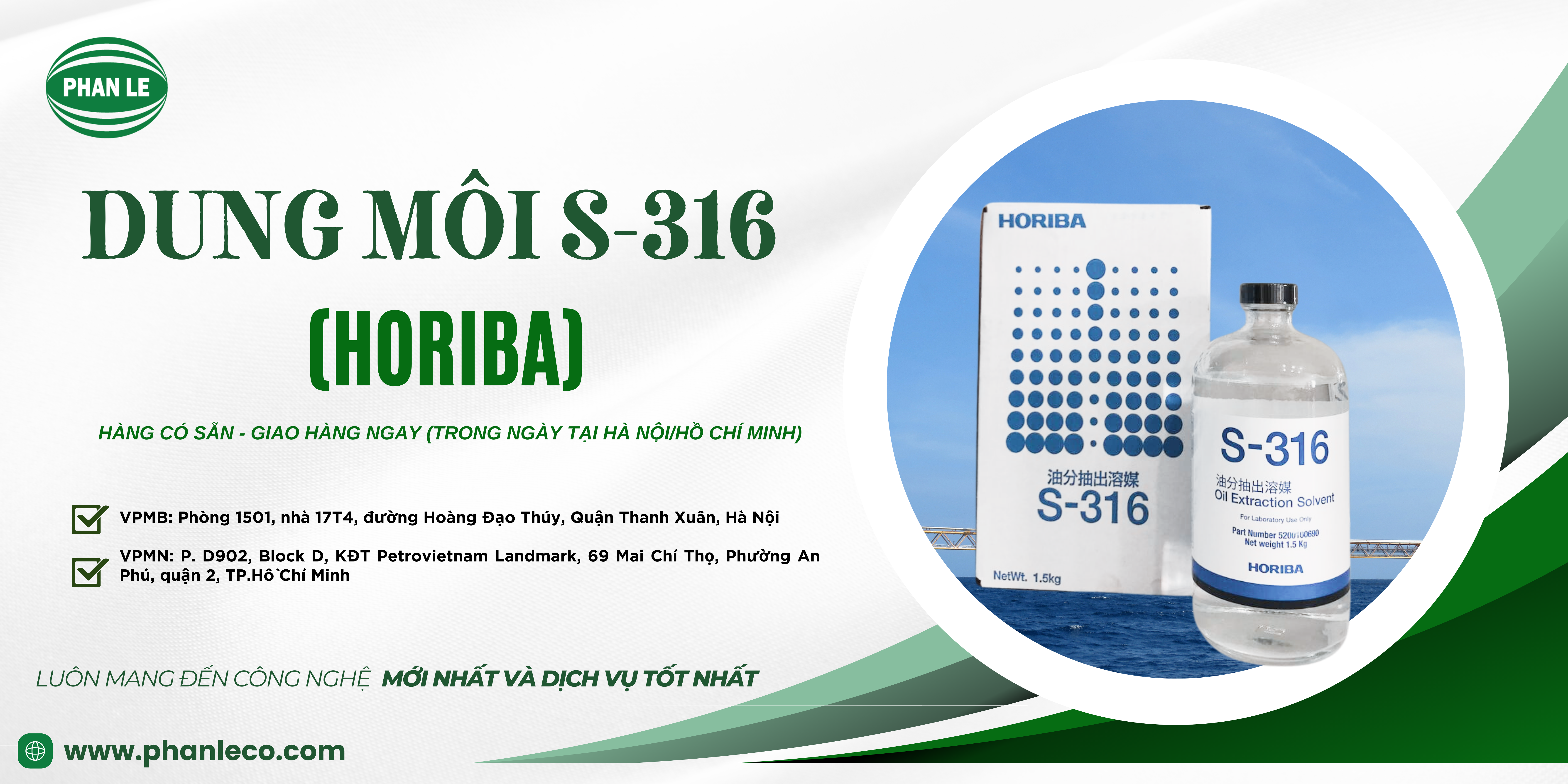 Dung môi trích ly HORIBA S-316 (HÀNG CÓ SẴN Ở TPHCM - HÀ NỘI)